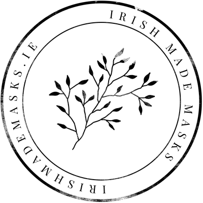 Face masks made in Ireland, Irish designer, reusable, cotton, reversible, washable, breathable, stylist fabric, personalised face covering, corporate masks.