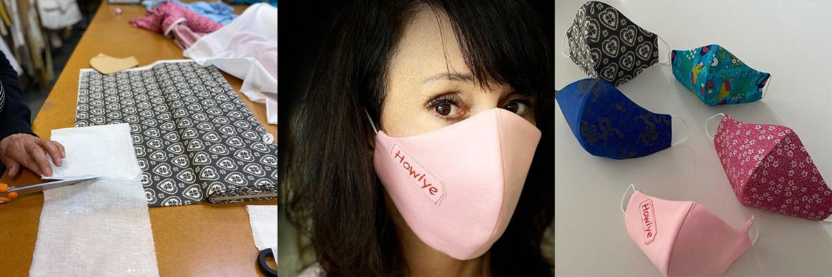 Face masks made in Ireland, Irish designer, reusable, cotton, reversible, washable, breathable, stylist fabric, personalised face covering, corporate masks.