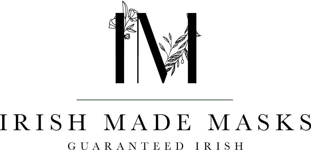 Irish made face masks made in Ireland, Irish designer, reusable, cotton, reversible, washable, breathable, stylist fabric, personalised face covering, corporate masks.