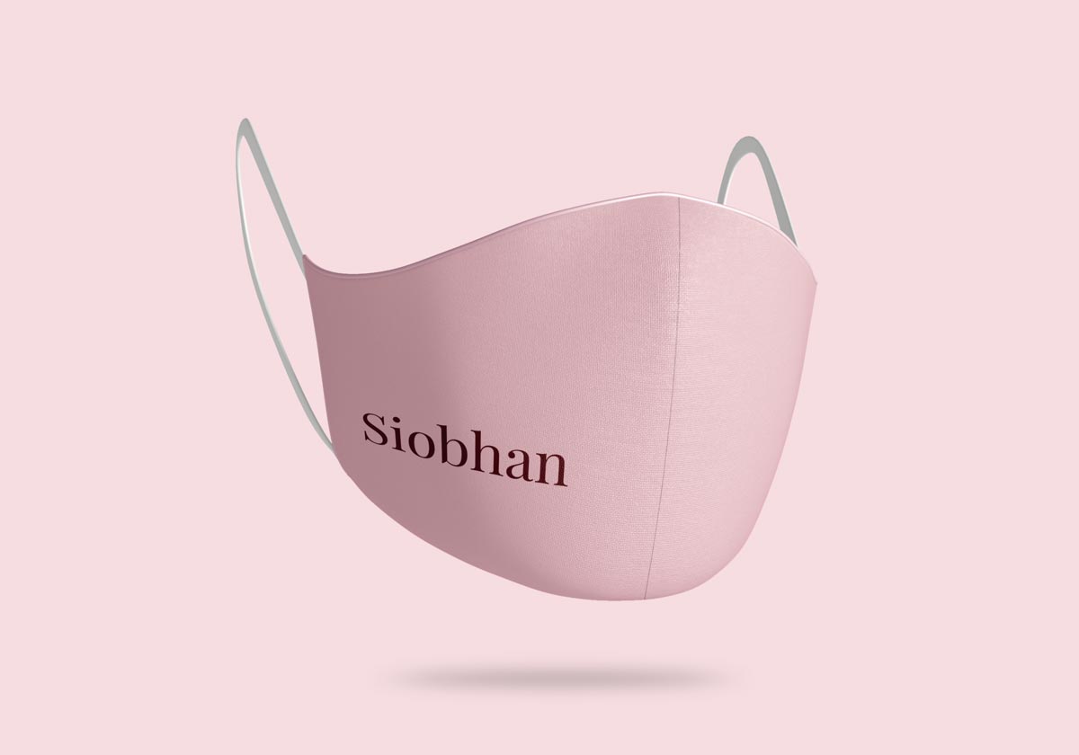 Irish made face masks made in Ireland, Irish designer, reusable, cotton, reversible, washable, breathable, stylist fabric, personalised face covering, corporate masks.